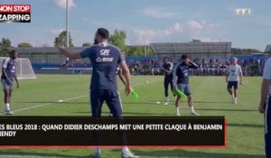 "Les Bleus 2018" : Didier Deschamps, agacé, met une petite claque à Benjamin Mendy (vidéo)