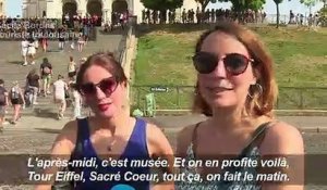 Malgré la canicule, les touristes arpentent la butte Montmartre