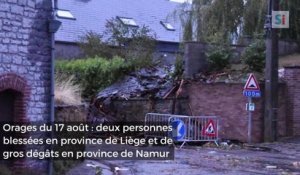 Orages du 17 août : deux personnes blessées en province de Liège et de gros dégâts en province de Namur