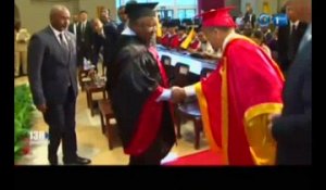 RTG/En marge de séjour en chine le président ALI BONGO á été élevé au rang de Docteur Honoris Causa