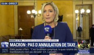 Gilets Jaunes: Marine Le Pen a le sentiment que "le président n'a toujours rien compris"