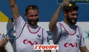 Le podium des frères Onfroy en vidéo - Aviron - ChM (H)