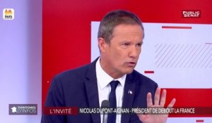 Aquarius : « Il faut que la France ne cède pas», insiste Dupont-Aignan