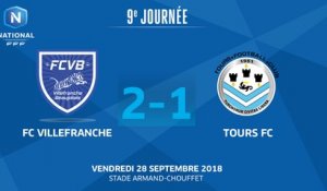 J9 : FC Villefranche B. - Tours FC (2-1), le résumé