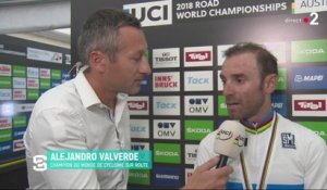 Alejandro Valverde, champion du monde de cyclisme : "Je cours après ce titre depuis longtemps"