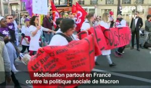 Défilés en France contre la politique sociale de Macron