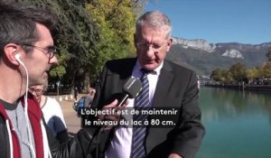 Le lac d'Annecy victime de sécheresse