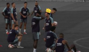 Lionel Messi brille sur coup-franc à l'entraînement