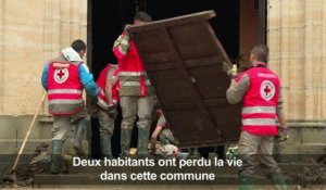 Nettoyage à Villegailhenc après les inondations