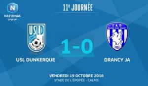 J11: USL Dunkerque-JA Drancy (1-0), le résumé
