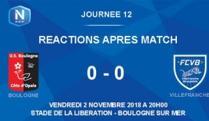 J12 Réactions après match USBCO - Villefranche