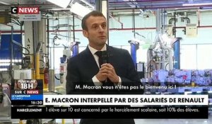 Emmanuel Macron interpellé par un salarié du constructeur Renault: "Vous n'êtes pas le bienvenu ici" - VIDEO