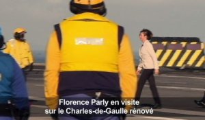 Florence Parly visite le porte-avions Charles-de-Gaulle rénové