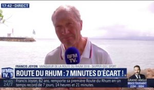 Route du Rhum : "Mon bateau a gagné les 2 dernières éditions, c'était le plus ancien de la flotte" rappelle Francis Joyon