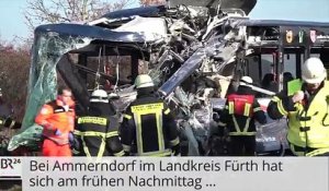 Allemagne: Collision frontale entre deux bus scolaires près de la ville d'Ammerndorf - Une quarantaine de blessés