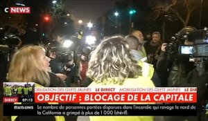 Altercation entre un gilet jaune et la police qui bloque la route ce matin au bois de Boulogne - Regardez