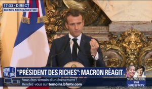 Président des riches ? En visite en Argentine, Macron réagit