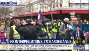 À Paris, des dizaines de gilets jaunes se rendent boulevard Haussmann