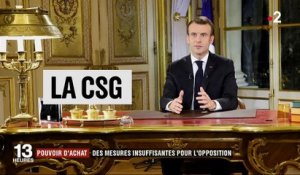 "Gilets jaunes" : l'opposition juge les mesures d'Emmanuel Macron insuffisantes