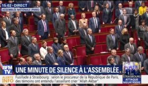 L'Assemblée nationale observe une minute de silence en hommage aux victimes de l'attaque de Strasbourg