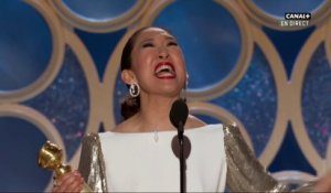 Sandra Oh reçoit le Golden Globe de la meilleure actrice la série dramatique KILLING EVE - Golden Globes 2019