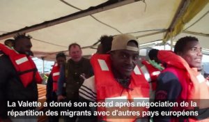 Malte: les migrants du Sea Watch disent merci à l'Europe