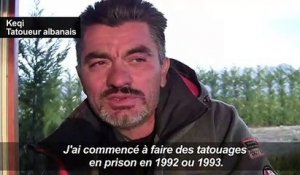 Keqi le "Méchant", tatoueur dans un bunker en Albanie