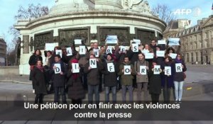 Gilets jaunes: des journalistes manifestent contre les violences