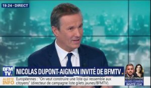 Liste gilets jaunes aux européennes: Nicolas Dupont-Aignan réagit, "Il ne suffit pas d'annoncer une liste, il faut avoir un projet"