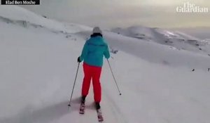 Un snowboarder filme l'interception Israélienne d'un missile Syrien