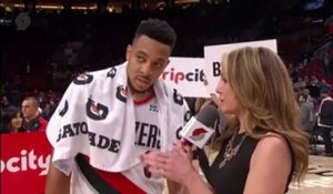 CJ McCollum Gets The Walkoff Interview After His First Triple-Double