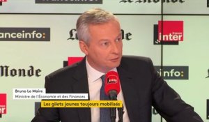 Bruno Le Maire sur les "gilets jaunes" : "Il y a un déchaînement de violence (...). Je veux rendre hommage d'abord aux forces de l'ordre. L'ordre doit être rétabli".