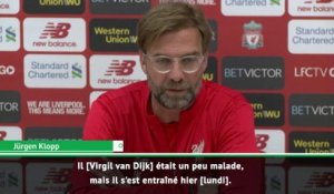 24e j. - Van Dijk incertain contre Leicester