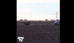 Course-poursuite improbable entre la police américaine et un tracteur