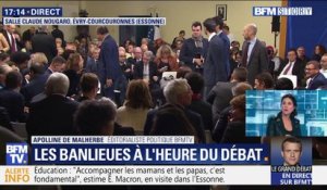 Grand débat: Emmanuel Macron face aux élus de banlieue à Evry-Courcouronnes