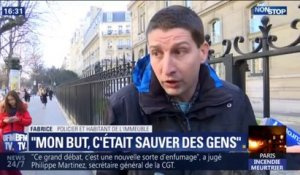 "Mon but, c'était de sauver des gens." Un habitant de l'immeuble qui a pris feu à Paris, a alerté plusieurs de ses voisins