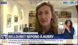 "Je crois savoir que ça a été le cas." Selon Nicole Belloubet, Martine Aubry a bien été prévenue de sa visite à Lille