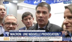 Olivier Faure (PS) à propos des paroles de Macron sur les manifestants: le Président doit "garantir la liberté de manifester"