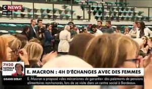 En Gironde, Emmanuel Macron recadre sèchement les journalistes qui s'intéressent plus à une Gilet Jaune qu'à son débat