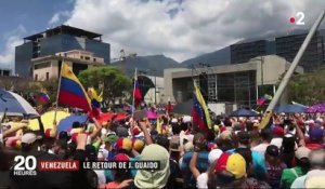 De retour au Venezuela, l'opposant Juan Guaido appelle à de nouvelles manifestations