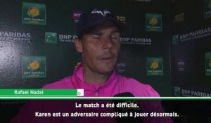 Indian Wells - Nadal : ''J'espère être à 100% face à Roger''