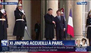 Le président chinois, Xi Jinping est reçu à l'Élysée par Emmanuel Macron