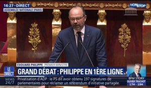 "Ce succès n'est pas celui du gouvernement mais des Français." Édouard Philippe rend compte du Grand débat devant l'Assemblée nationale
