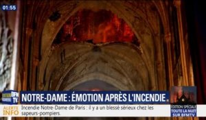 Les premières images de l'intérieur de Notre-Dame alors que l'incendie n'est pas encore totalement éteint
