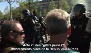 "Gilets jaunes": affrontements place de la République à Paris