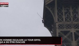 Paris : un homme escalade la Tour Eiffel, l'édifice évacué plusieurs heures (vidéo)