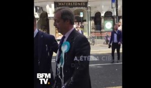 Comme d’autres politiciens d’extrême-droite, Nigel Farage a été aspergé d’un milkshake