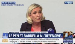 Emmanuel Macron "ne doit pas sortir premier dimanche soir.", demande Marine Le Pen