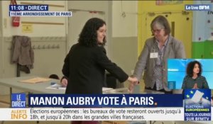 Européennes: Manon Aubry a voté dans le 11e arrondissement de Paris