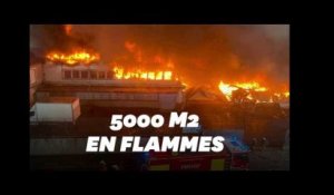 Un incendie impressionnant ravage des entrepôts à Aubervilliers